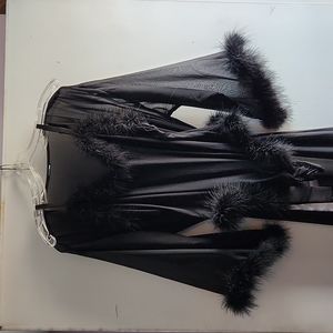 Boa bodysuit and robe set